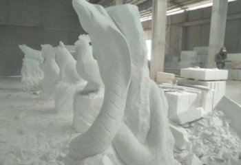 泉州中领雕塑汉白玉生肖蛇雕塑