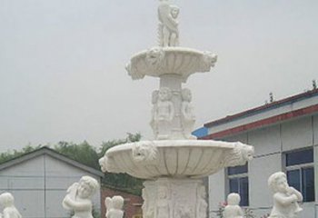 泉州汉白玉天使大型喷泉石雕