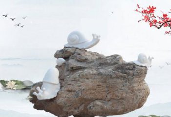 泉州高雅而令人惊叹的汉白玉蜗牛雕塑