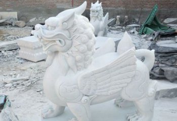 泉州品质卓越的汉白玉独角兽雕塑