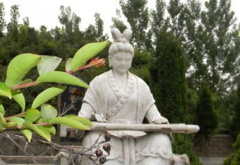 泉州汉末才女蔡文姬弹琴石雕塑-景区园林历史名人雕像