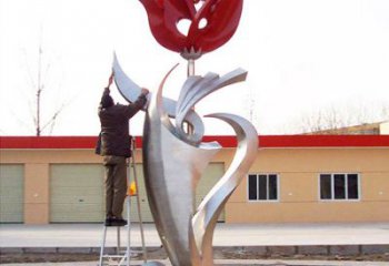 泉州户外大型不锈钢雕塑玫瑰花