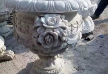 泉州花朵浮雕欧式花钵石雕