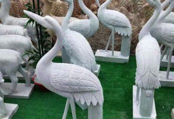 泉州花岗岩仙鹤雕塑，给您的家增添浓浓的古典风情