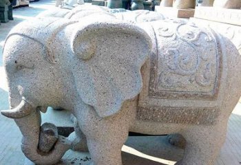 泉州花岗岩元宝大象石雕，雕刻古典且充满质感