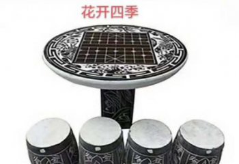 泉州花开四季石桌凳雕塑