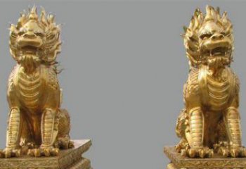 泉州精致黄铜麒麟雕塑，带来招财运