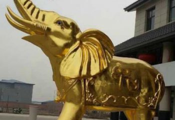 泉州黄铜色大象铜雕，历久弥新