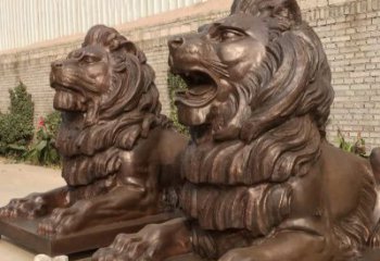 泉州汇丰铜雕狮子，威武雄壮
