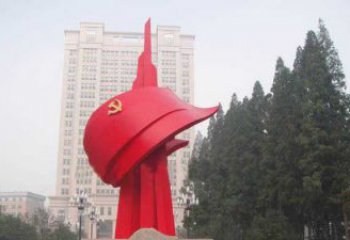 泉州不锈钢抽象党旗雕塑，象征着祖国力量