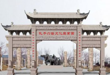 泉州景区三门石雕牌坊-高质美观可靠的雕塑装置