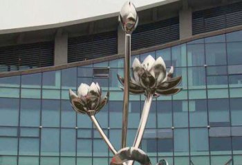 泉州优质镜面不锈钢荷花塑像