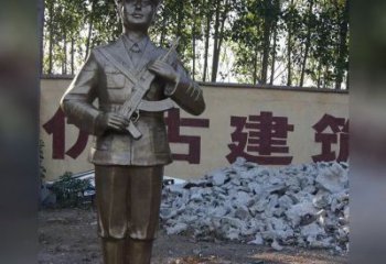 泉州精美纪念，战士铜雕——中领雕塑
