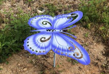 泉州蓝紫色不锈钢蝴蝶雕塑