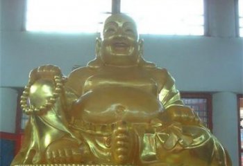 泉州传统工艺制作鎏金弥勒佛像