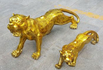 泉州鎏金老虎，铜雕工艺精美