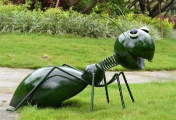 泉州绿色落尾蚂蚁不锈钢摆件雕塑：精致的小动物艺术作品