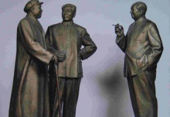 泉州标题:伟人朱德毛主席铜雕——传承毛主席精神