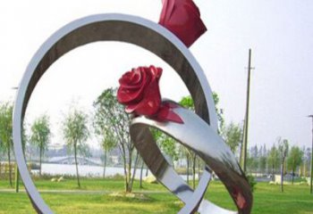 泉州玫瑰戒指不锈钢雕塑