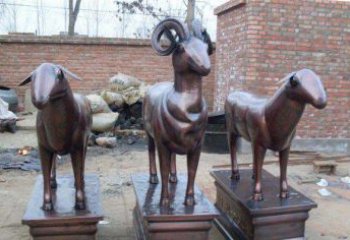 泉州绵羊铸铜雕塑，仿铜动物雕塑