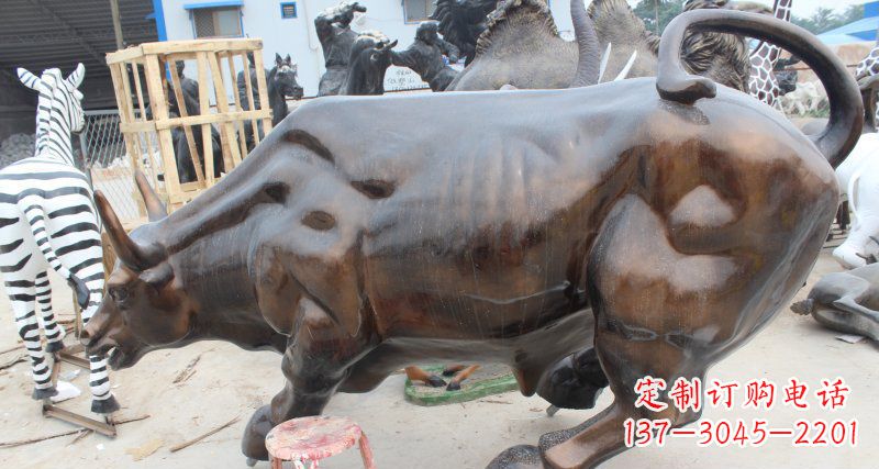 泉州牛玻璃钢仿铜动物雕塑