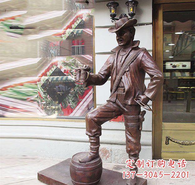 泉州别具特色的牛仔铜雕