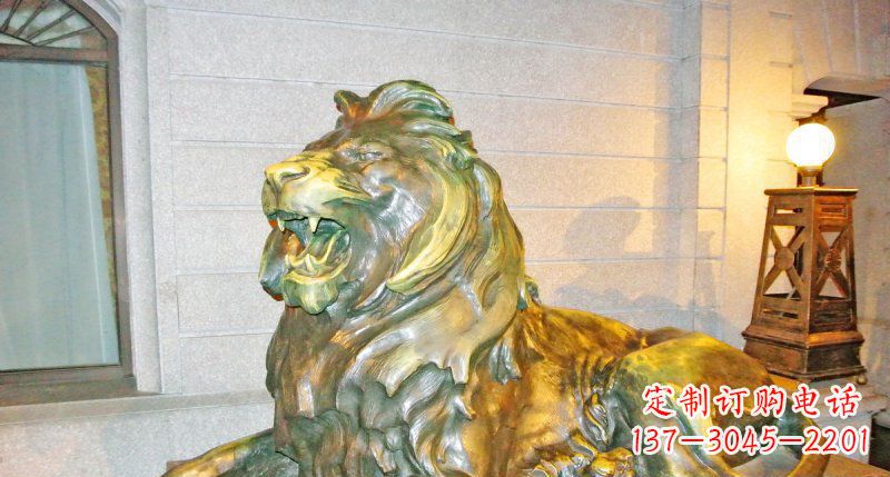 泉州趴着的西洋狮铸铜狮子铜雕
