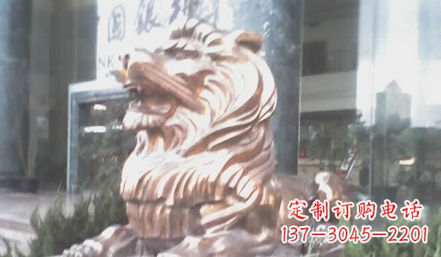 泉州中领雕塑:精致狮子铜雕