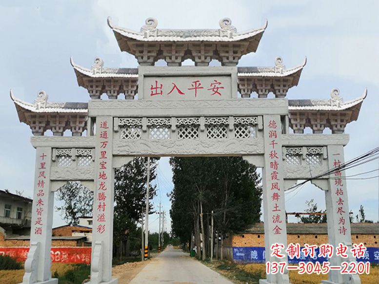 泉州用高质量石雕打造精美牌楼雕塑
