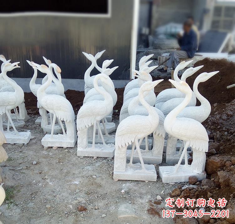 泉州精美工艺,传统雕刻——仙鹤石塑