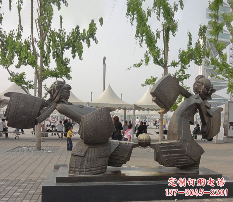 泉州皮影戏公园人物铜雕