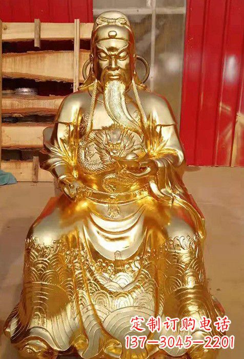 泉州传承经典,漆金关公神像雕塑