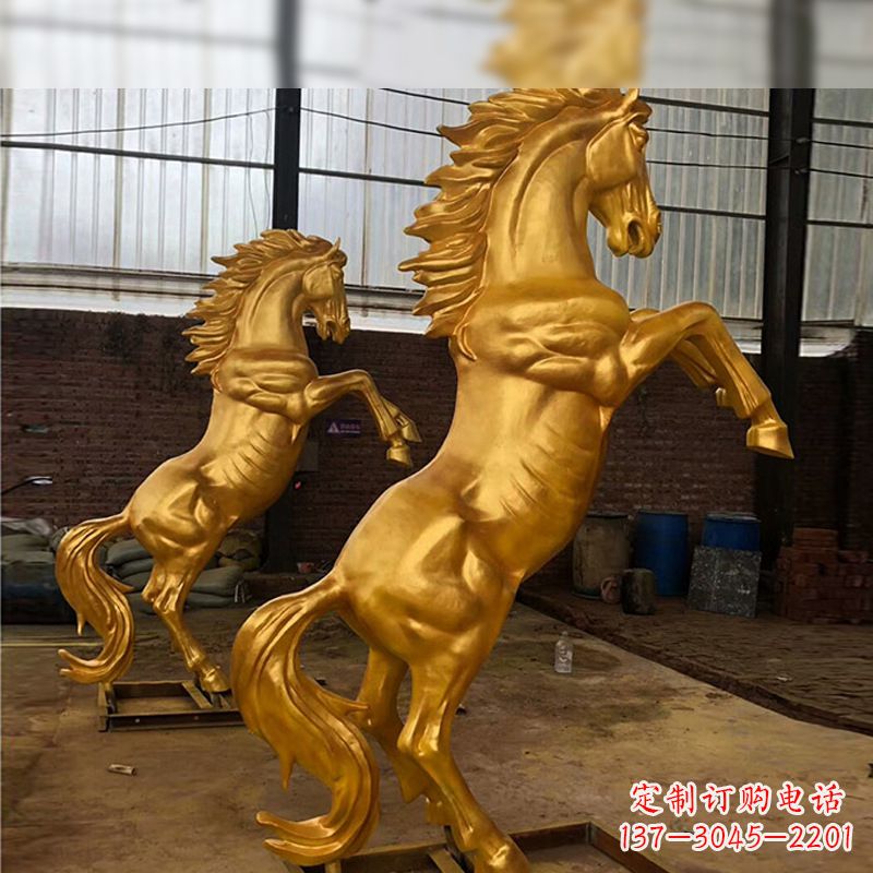 泉州精美马雕塑,精锐漆金马儿