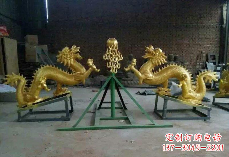 泉州享受经典,领略古老传统,精美特色的双龙戏珠铜雕
