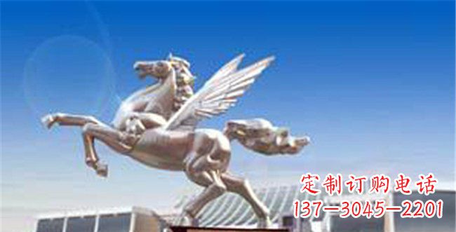 泉州企业不锈钢飞马腾飞雕塑