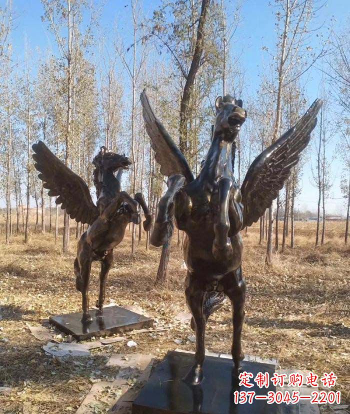 泉州优雅传神的飞马铜雕
