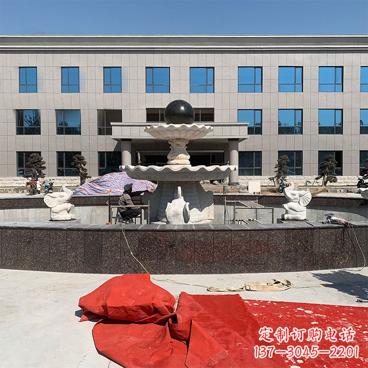 泉州中领雕塑:招财石雕喷泉雕塑