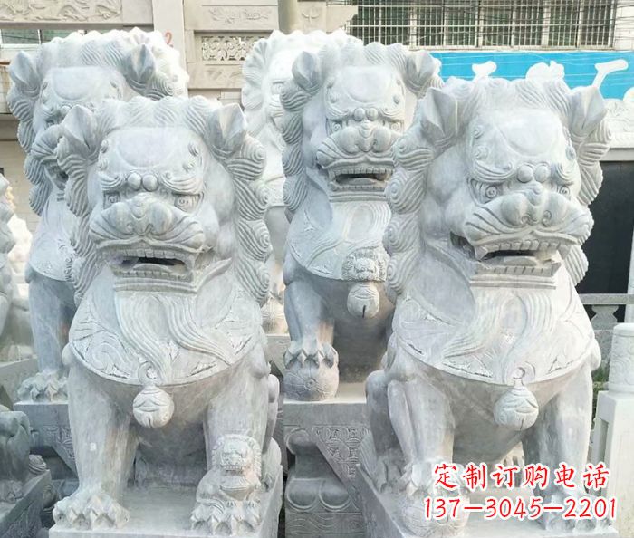 泉州企业景观装饰大理石狮子雕塑