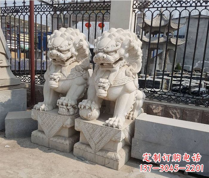 泉州中领雕塑:精美大理石狮子雕塑