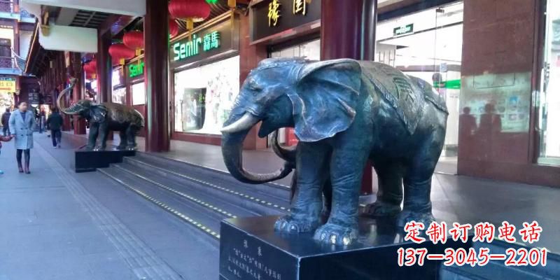 泉州企业门口大象铜雕