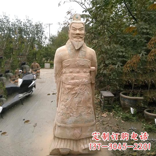 泉州中领雕塑:以秦始皇晚霞红石雕像闻名