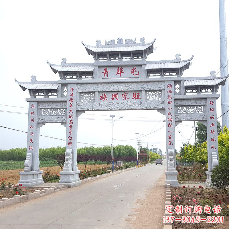 泉州青埠屯村口石牌坊雕塑--品质精湛、细节无可挑剔