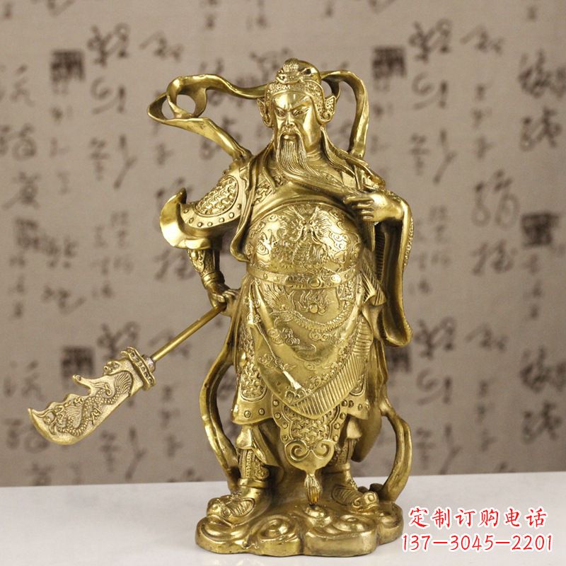 泉州中领雕塑|关羽铜像:令人惊叹的纯黄铜武财神