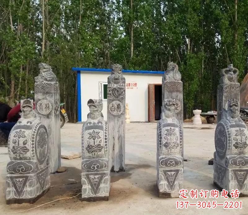 泉州青石抱鼓石门墩雕塑