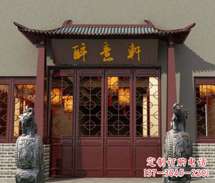 泉州门口镇宅装饰,招财进宝——青石大象雕塑