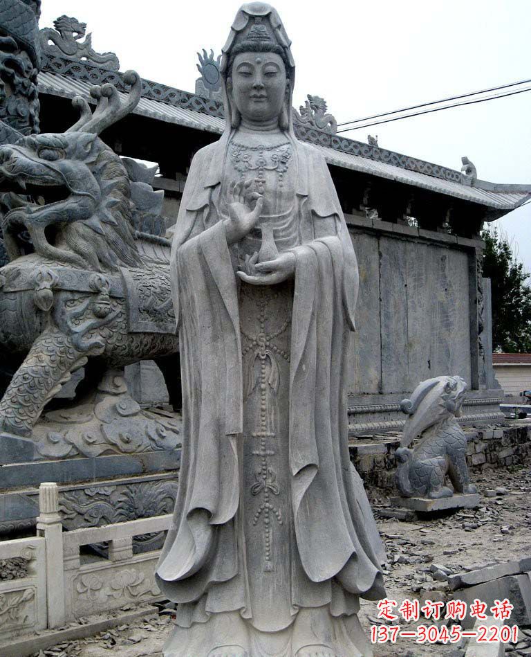 泉州青石仿古观音雕像|传承古代神话传统