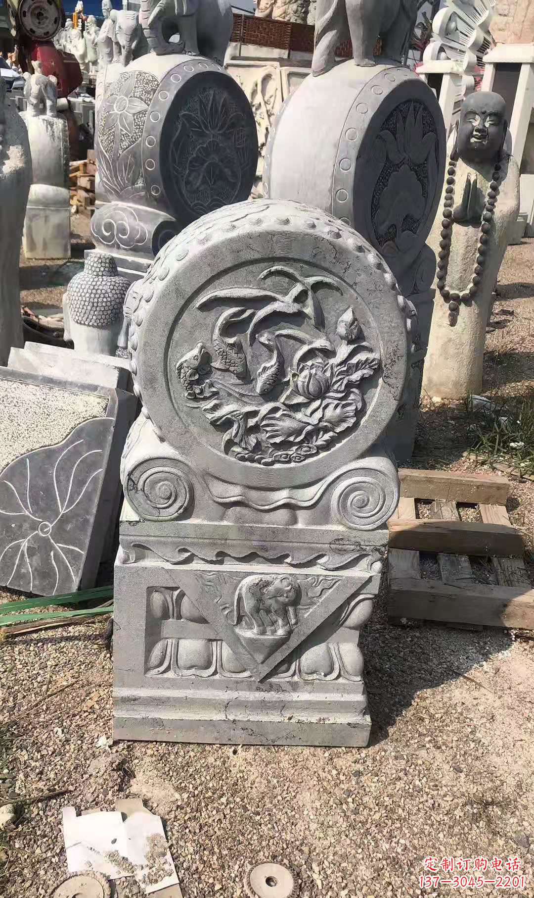 泉州别具一格的门墩青石仿古雕塑