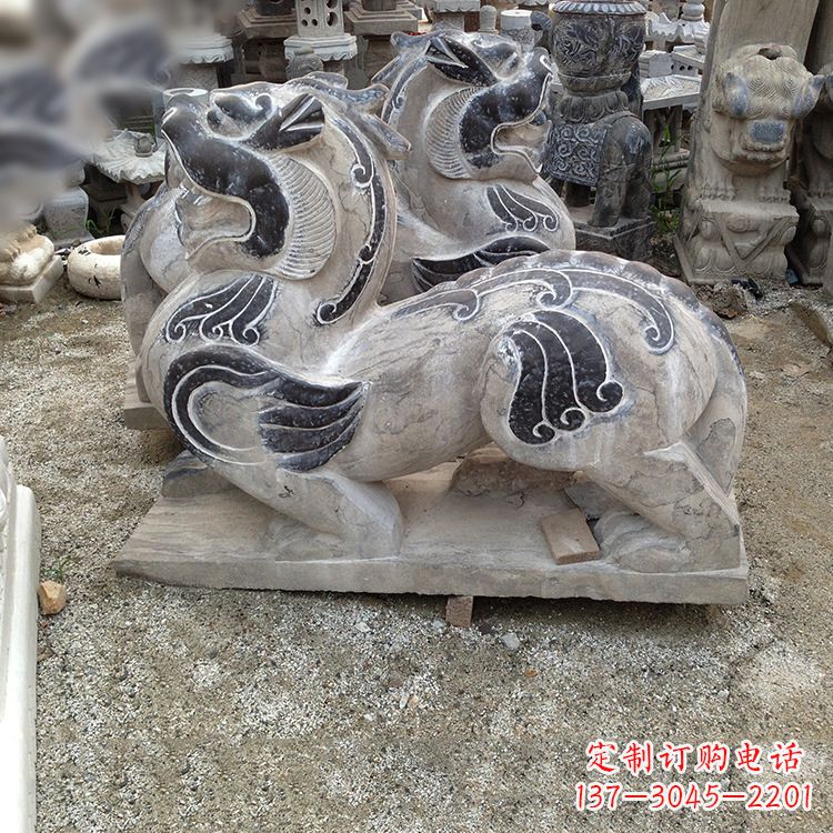 泉州青石仿古辟邪貔貅石雕