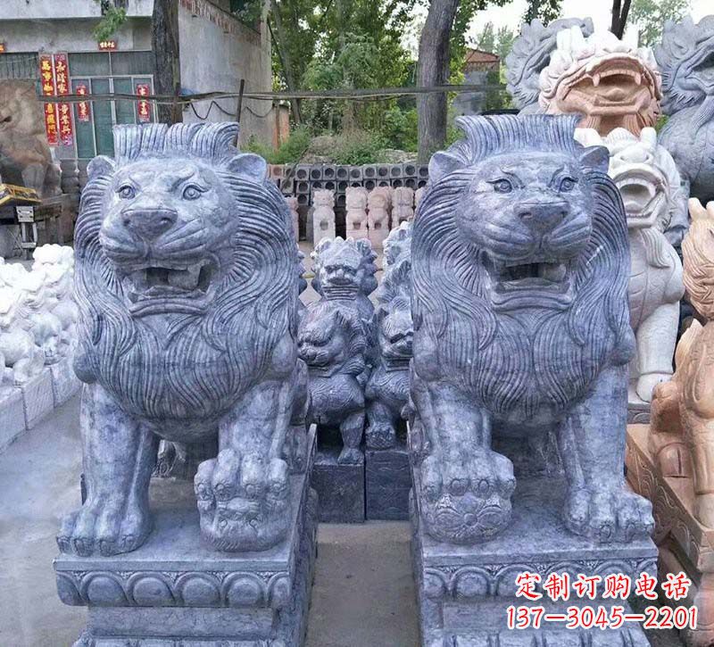 泉州青石仿古西洋狮子石雕,典雅大气