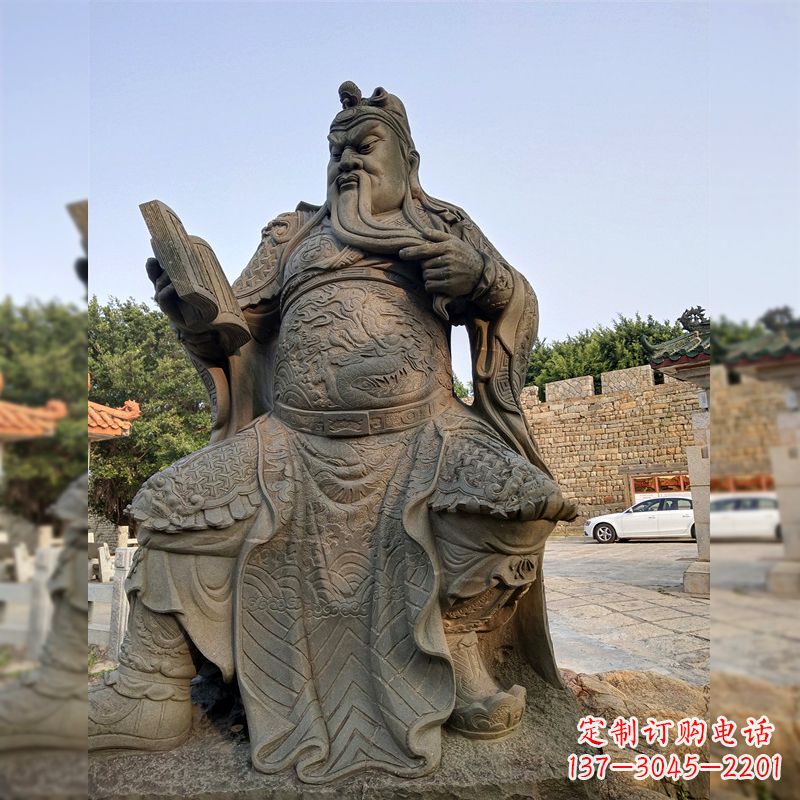 泉州青石关公雕塑，让您的家居更加古典优雅